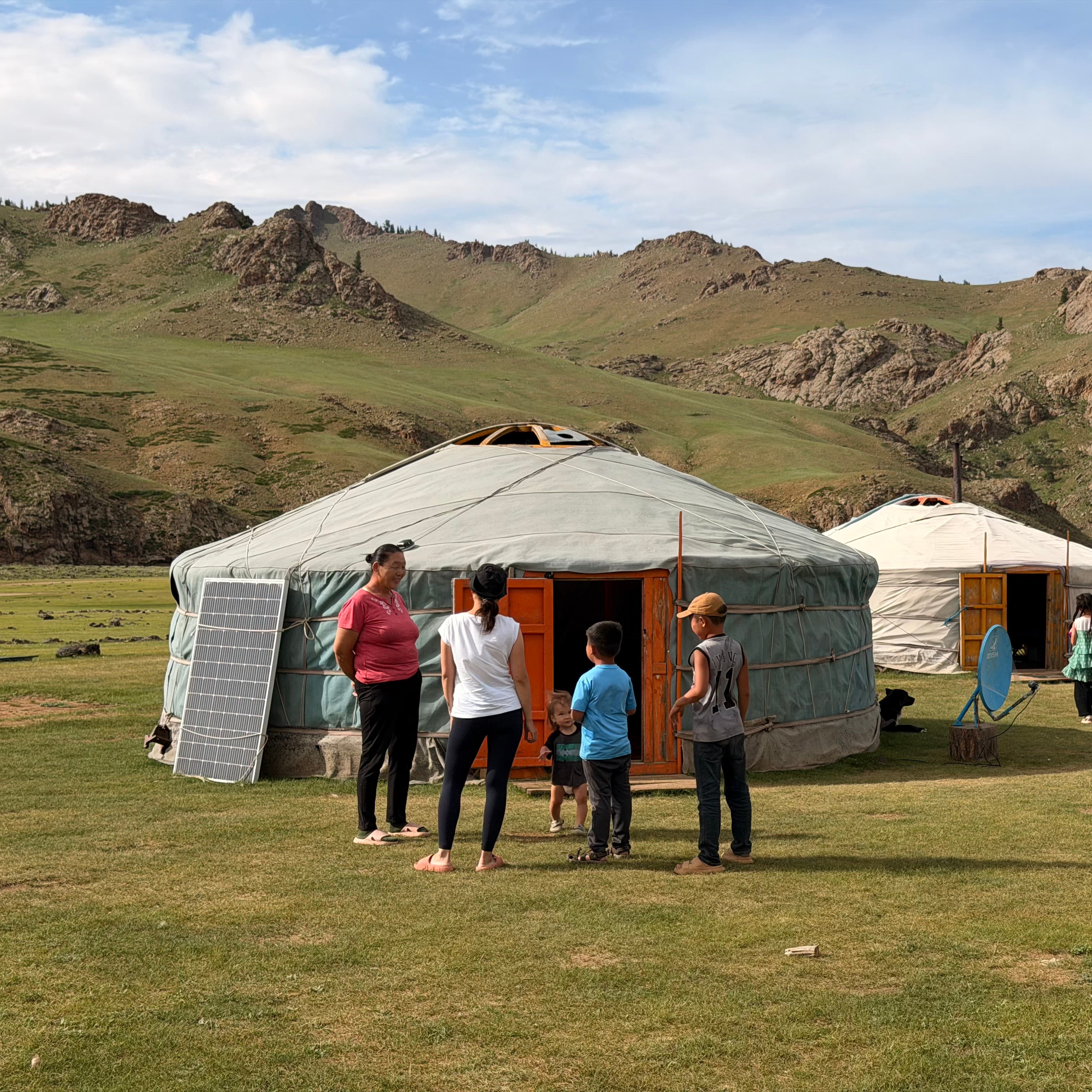 Nomadic family hospitality in a ger camp